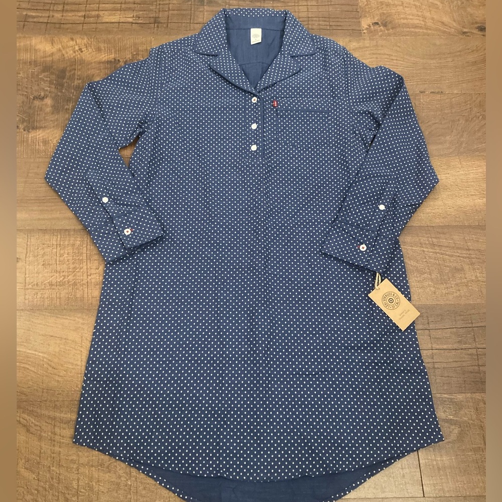 Levi's SleepShirt 100% Cotton Dark Chambray Navy Blue Women’s S NEW w/ Tags